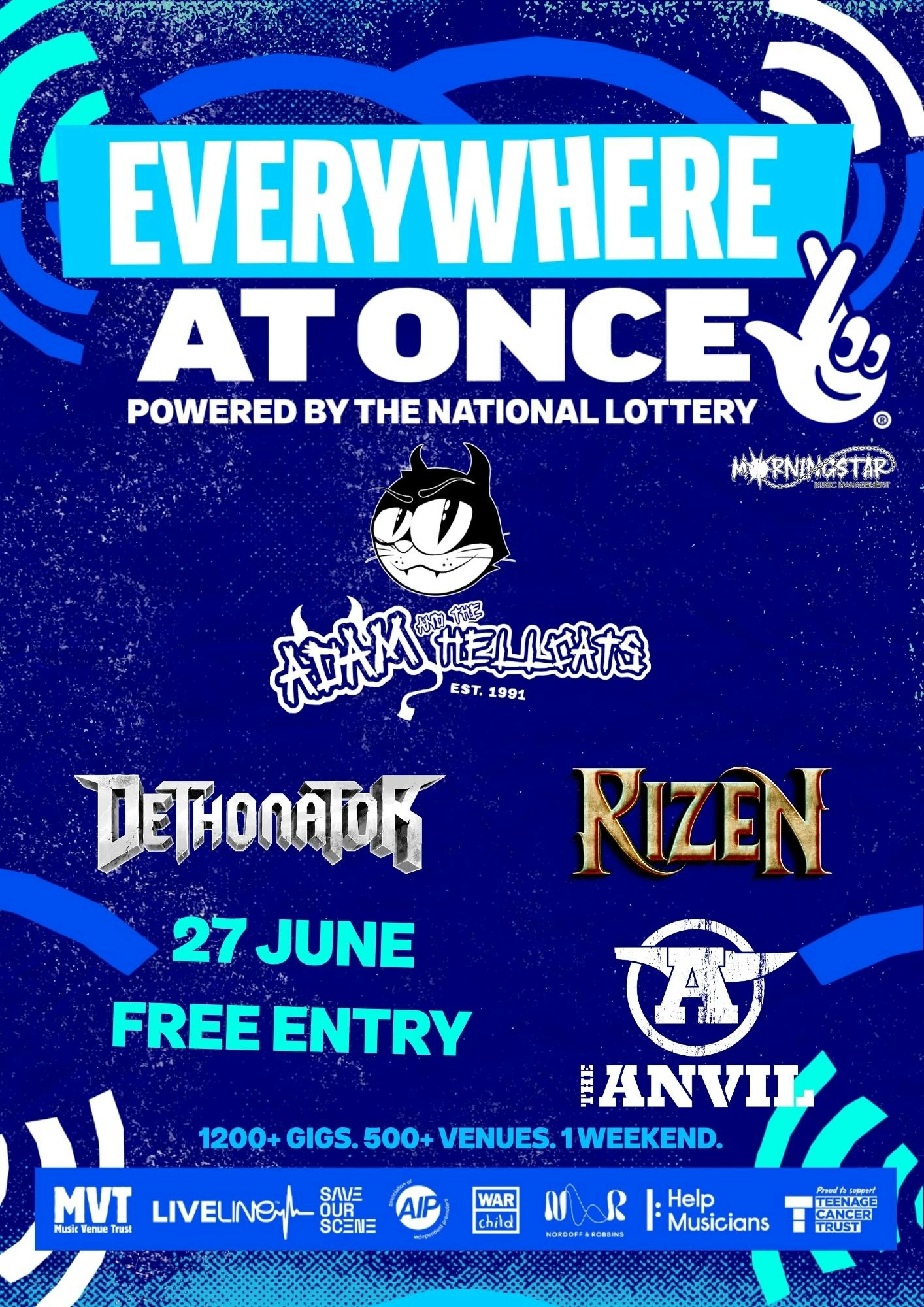 Free entry show – Adam and The Hellcats // Dethonator // Rizen