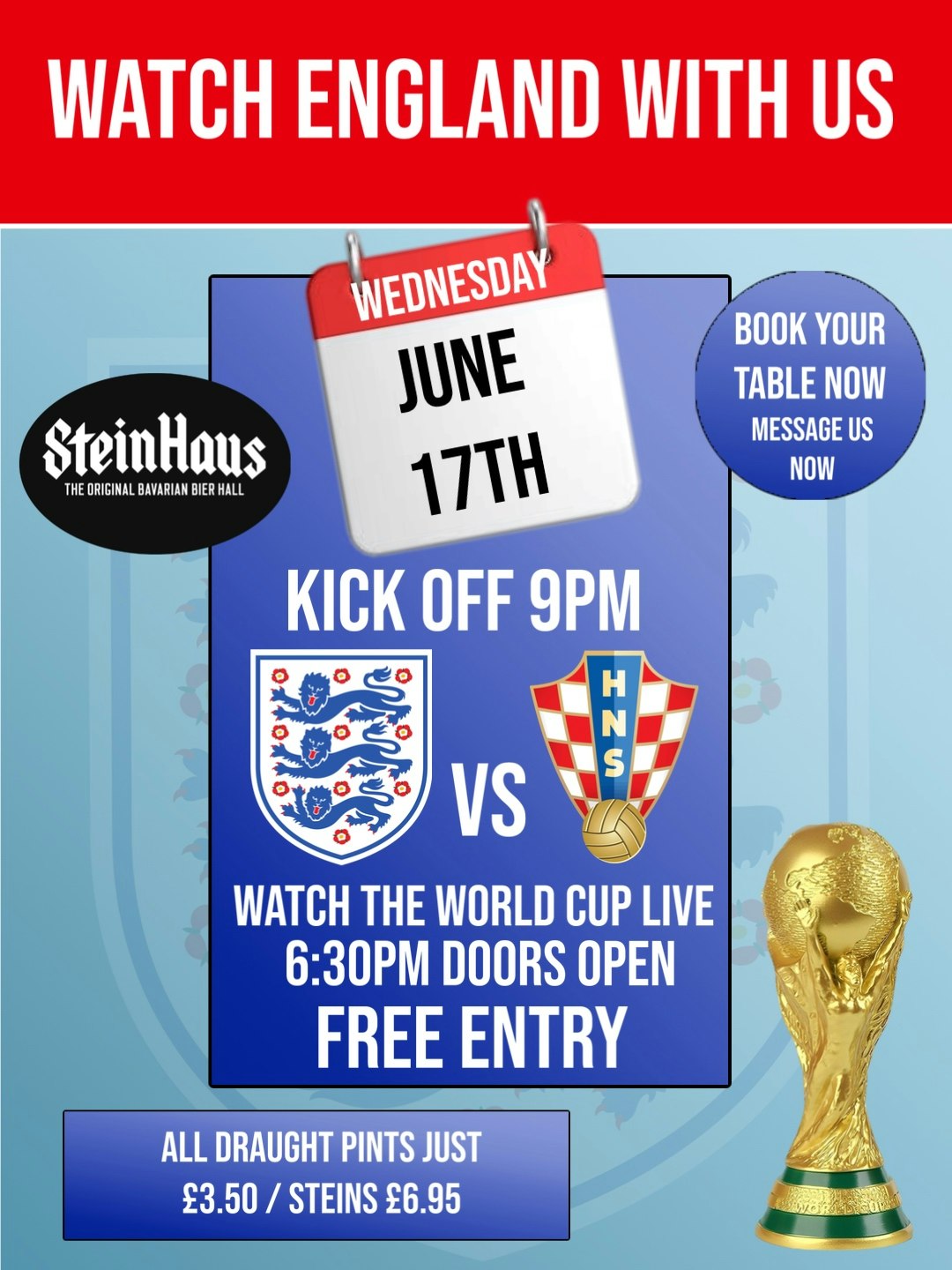 ENGLAND vs CROATIA @ STEINHAUS