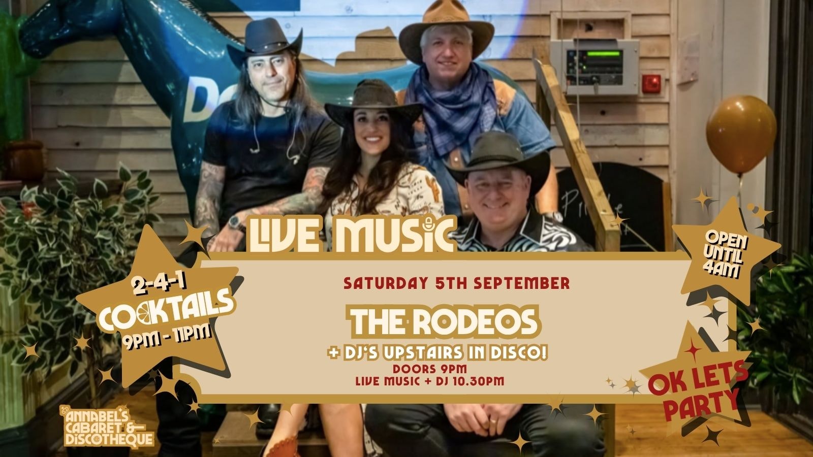 Live Music: THE RODEOS // Annabel’s Cabaret & Discotheque