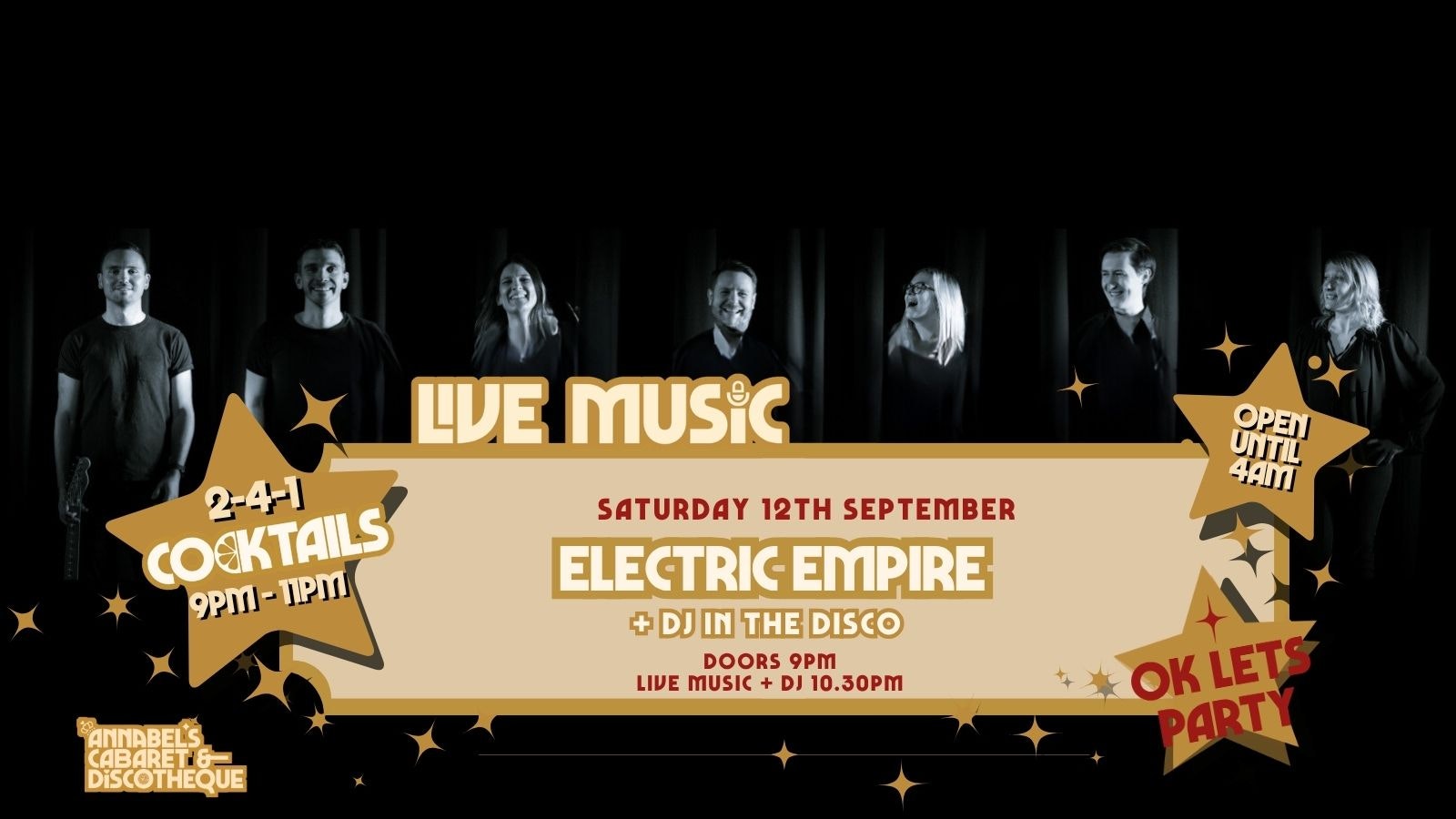 Live Music: ELECTRIC EMPIRE // Annabel’s Cabaret & Discotheque