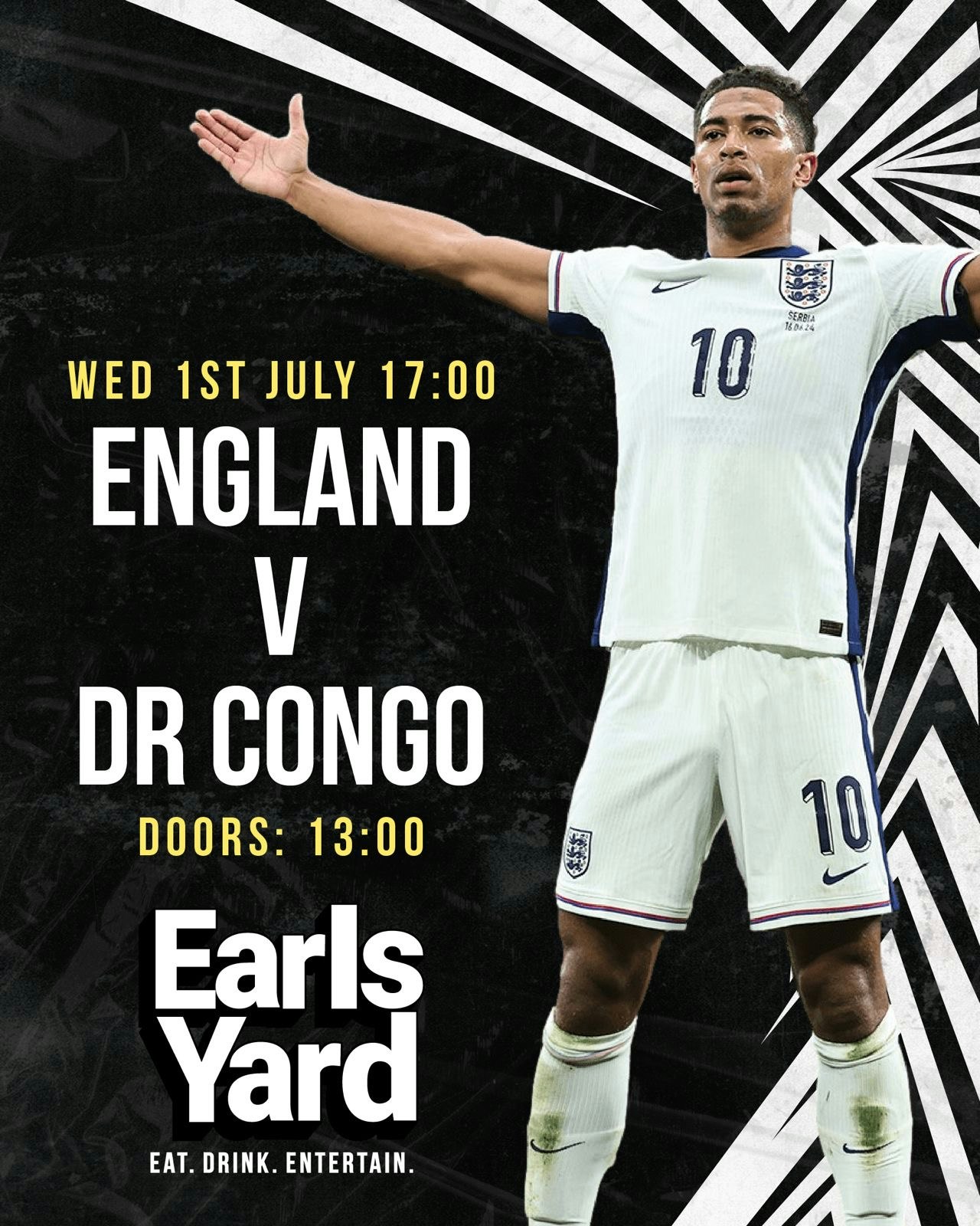 WORLD CUP @ EARLS YARD England vs DR Congo