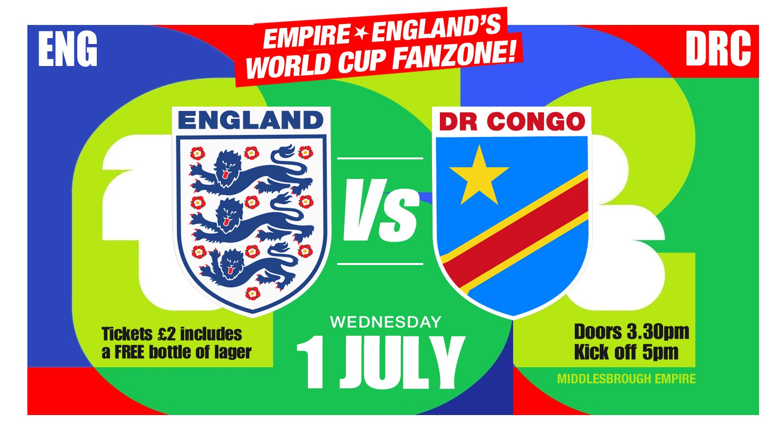 England vs. DR Congo (LIVE)