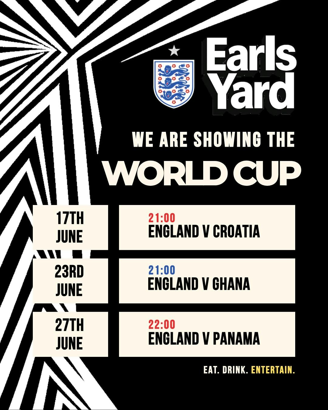 WORLD CUP @ Earl’s Yard – England VS Ghana