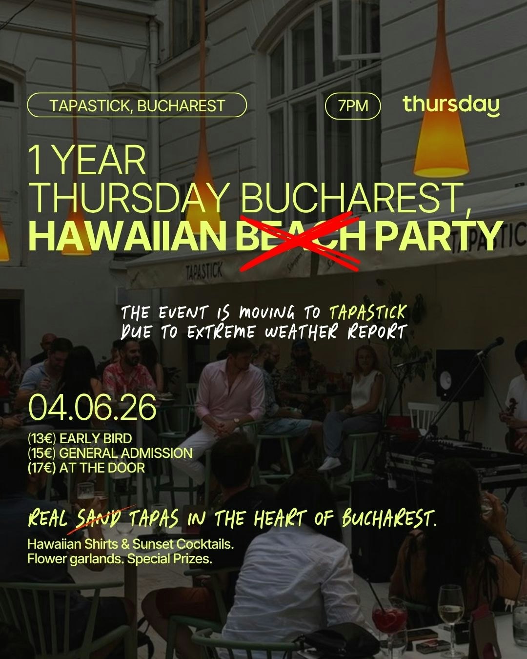 THURSDAY | HAWAIIAN BEACH PARTY |  BUCHAREST – TAPASTICK