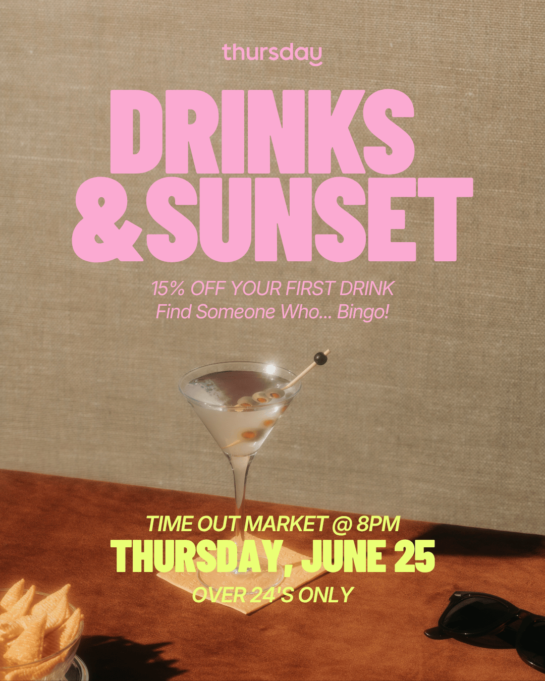 Thursday | Drinks, Sunset and… Bingo! | Barcelona
