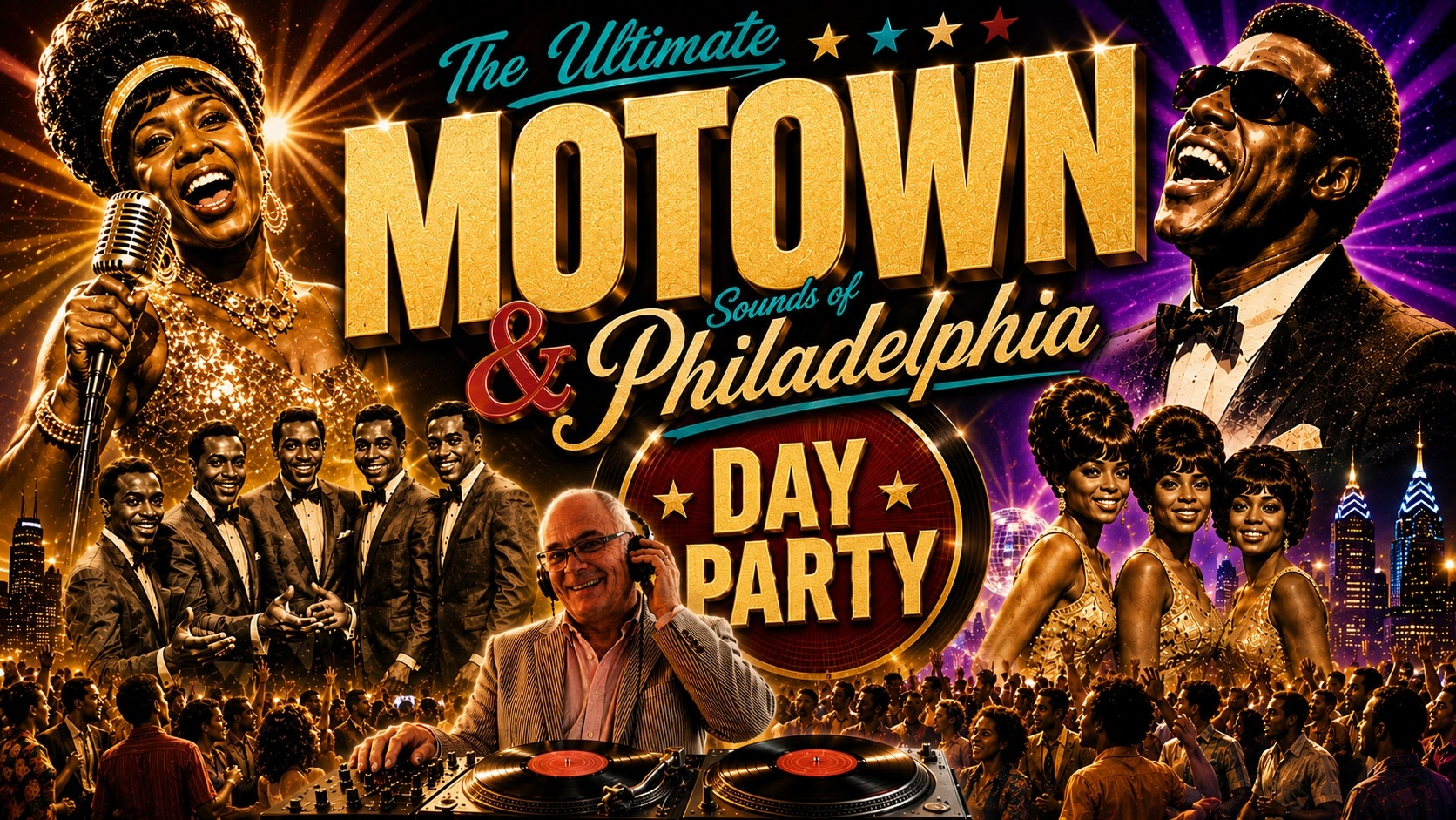 💃🏼 Motown & Sounds of Philadelphia Day Party 3pm-8pm ft Shropshire’s No.1 Motown & Soul DJ Clive Jones 🎺