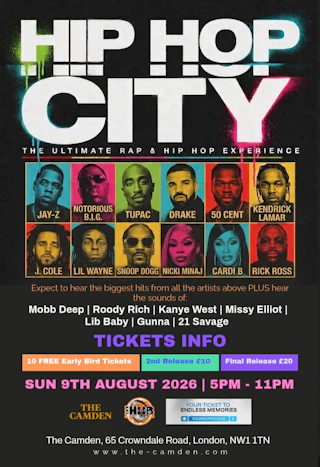 Hip Hop City London 2026 – The Ultimate Rap & Hip Hop Night at The Camden