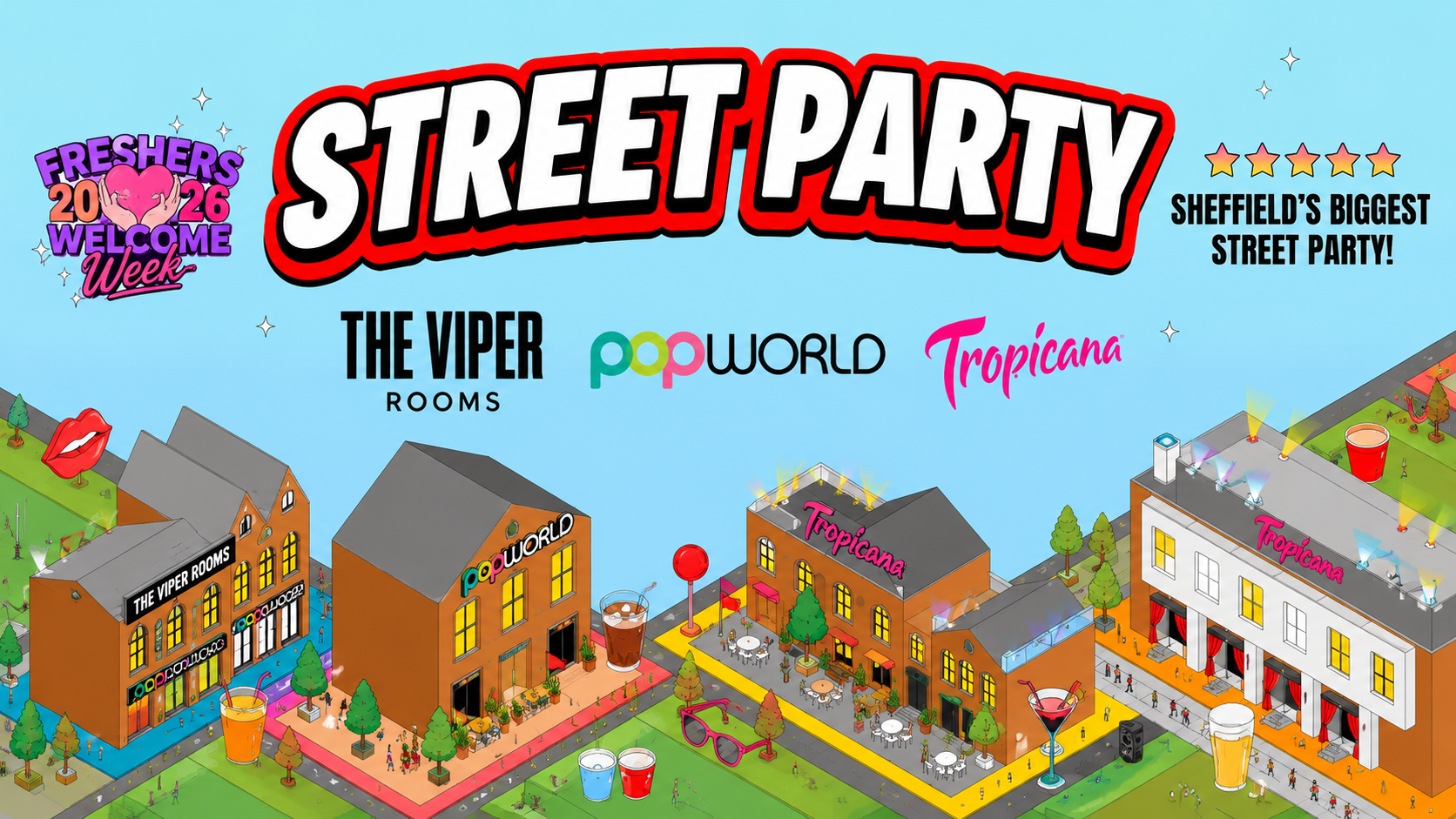 Sheffield Freshers Official Street Party –  Carver St Takeover  3 VENUES – 5000 STUDENTS – UK Largest Freshers Events – Sold Out 10 Years Running 🏆