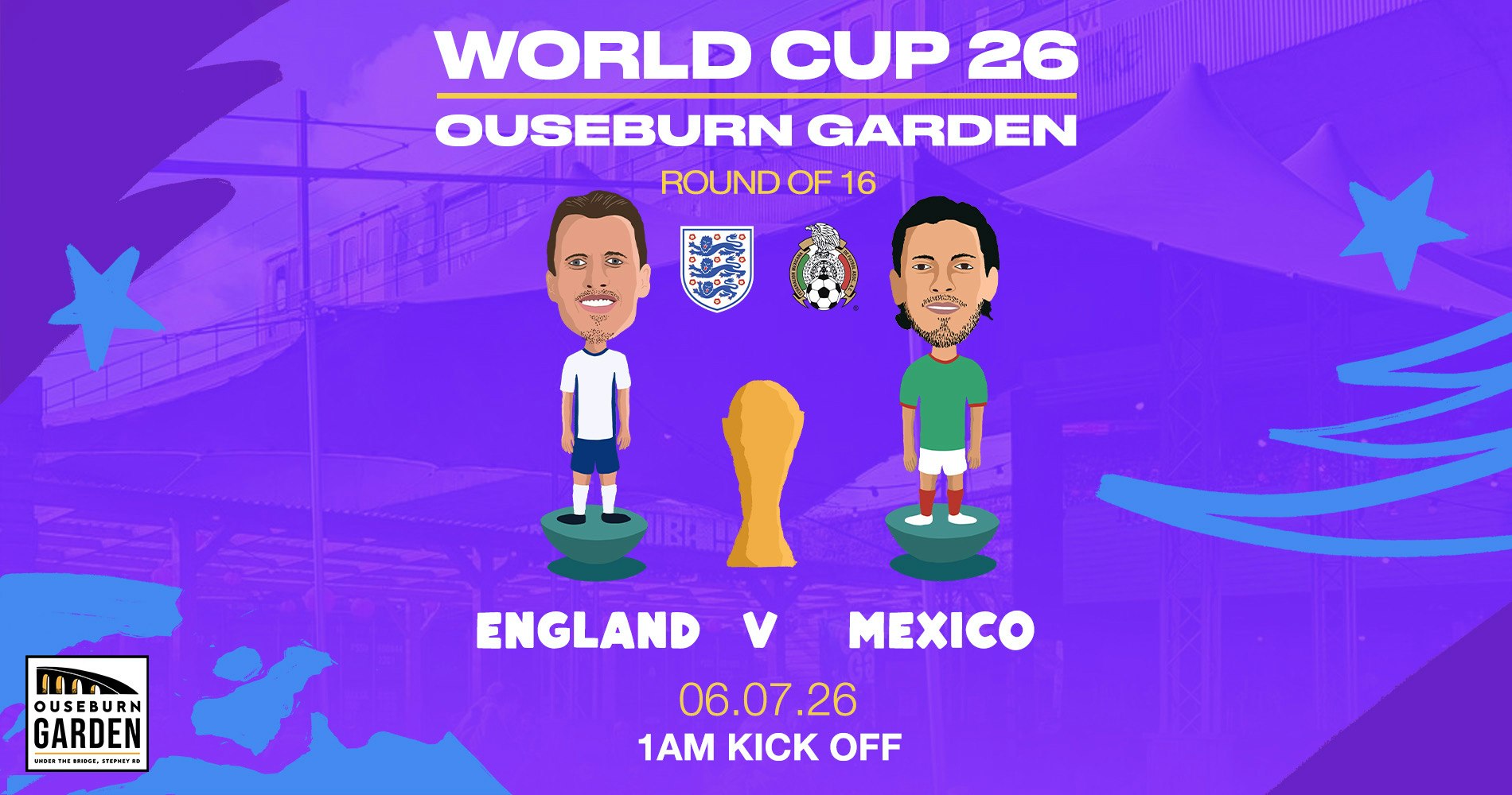 England vs Mexico | FIFA World Cup 2026 Round of 16 | Live at Ouseburn Garden