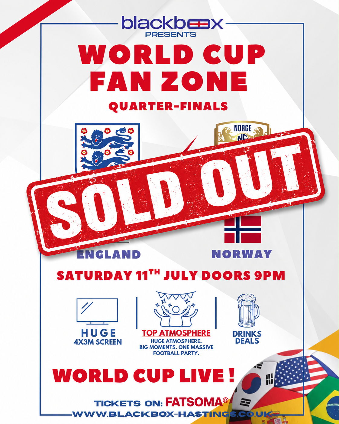 The Blackbox Fan Zone – QUARTER FINALS – England v Norway