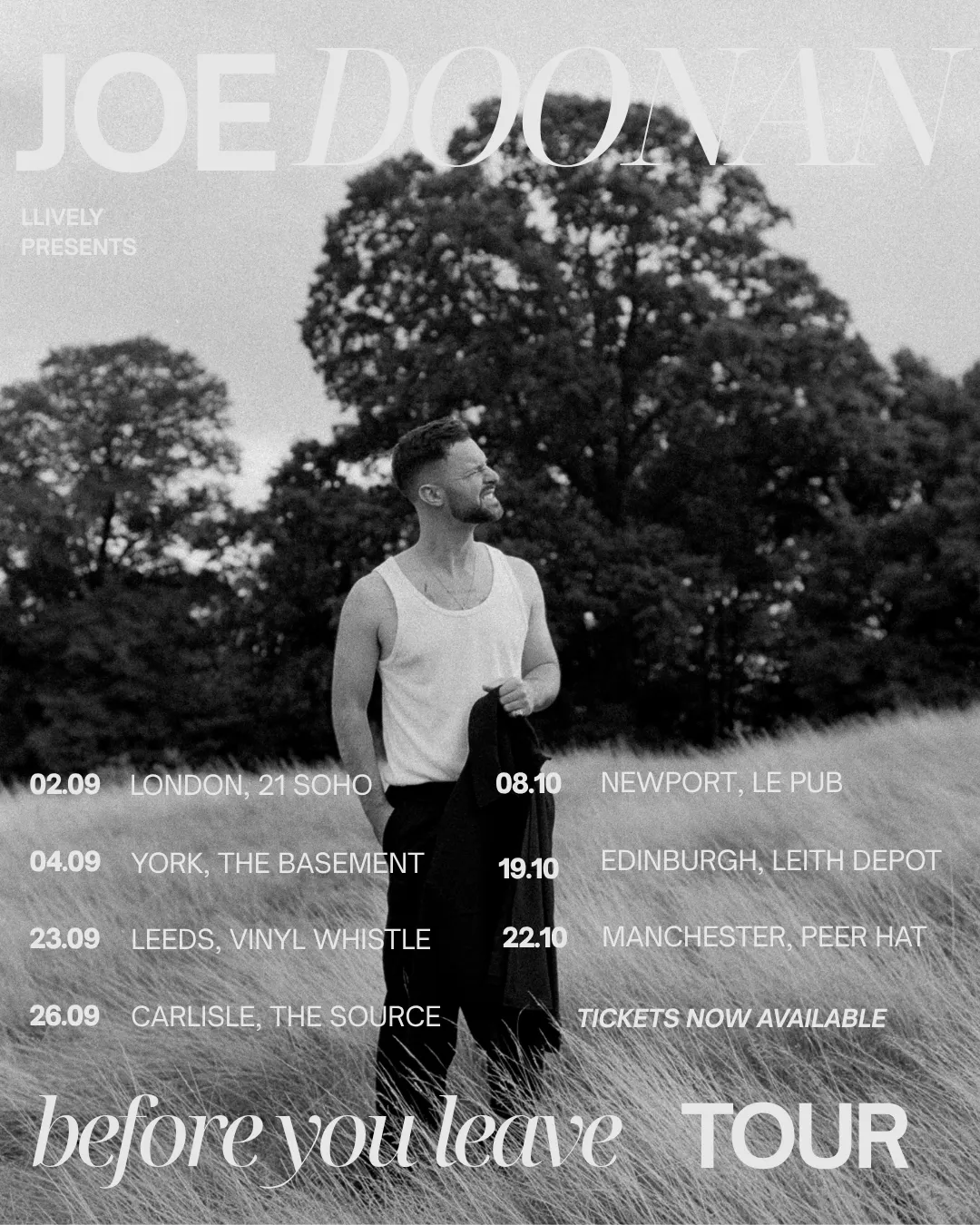 Joe Doonan + Arliston live at The Basement, York at The Basement, York on 4th Sep 2026