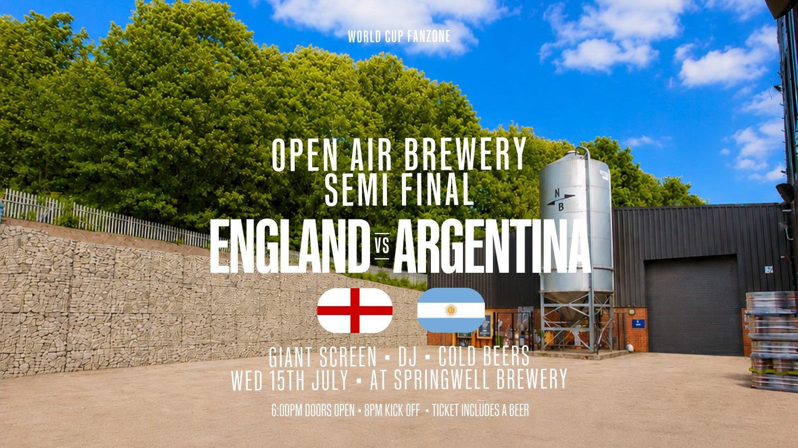 World Cup Fanzone | England v Argentina at Springwell Brewery