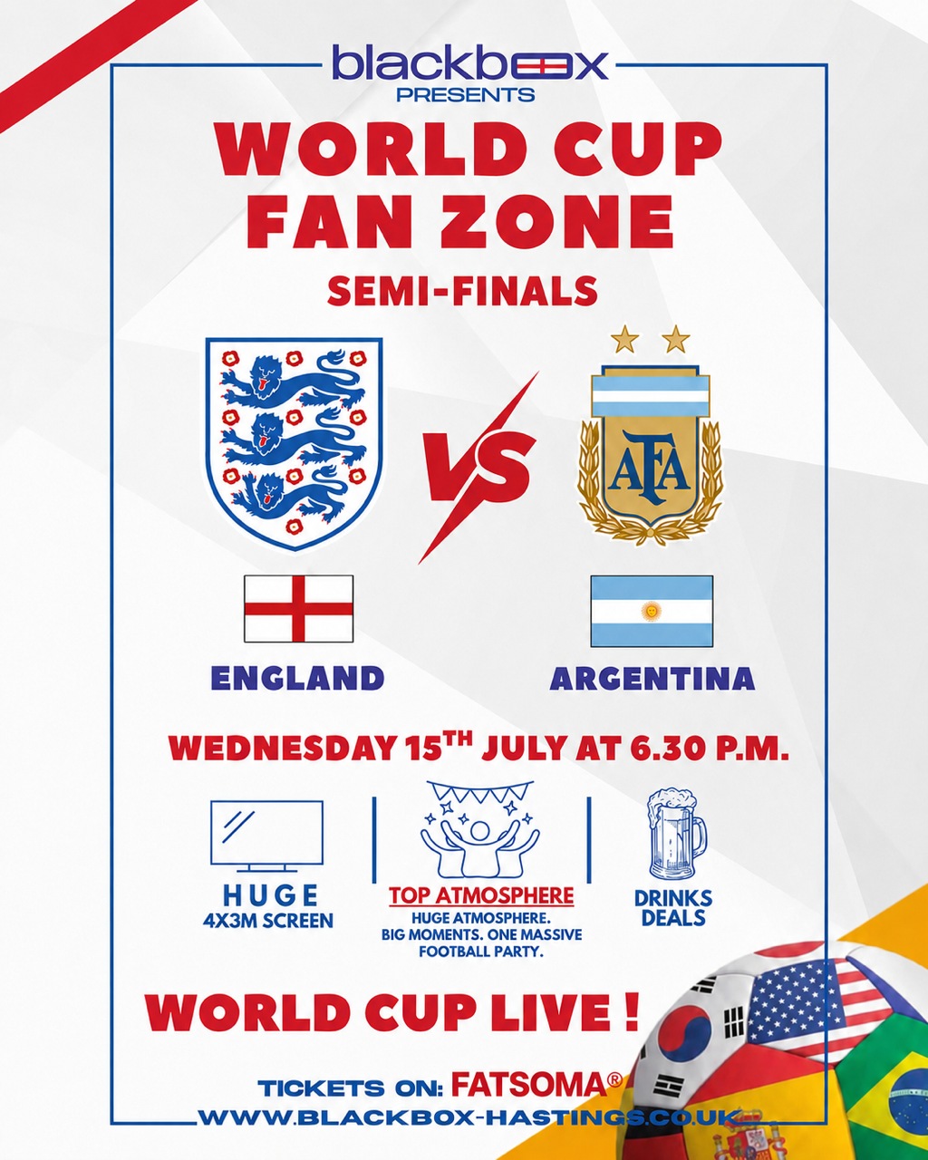 The Blackbox Fan Zone – SEMI-FINALS – England v Argentina