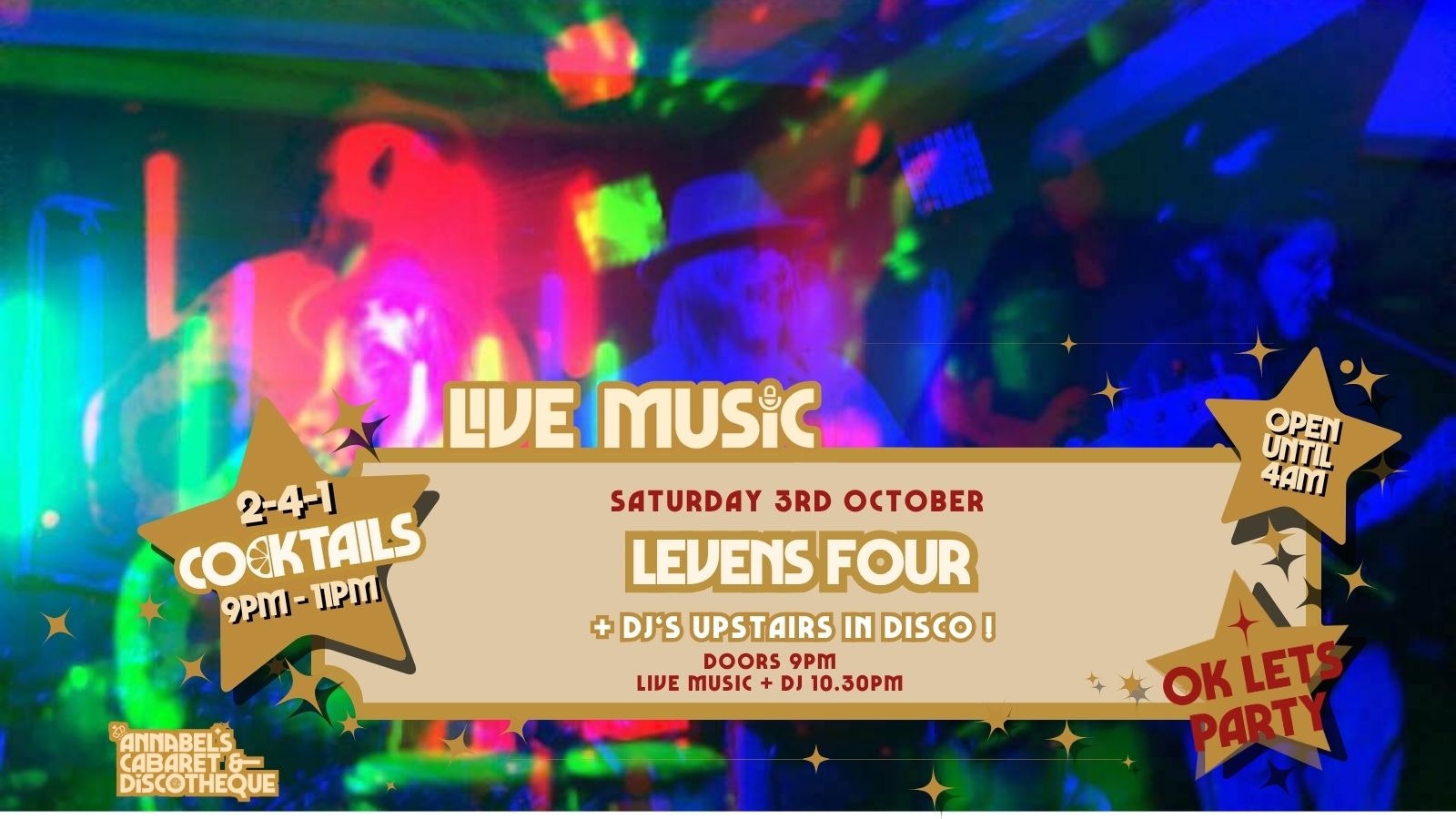 Live Music: LEVENS FOUR // Annabel’s Cabaret & Discotheque