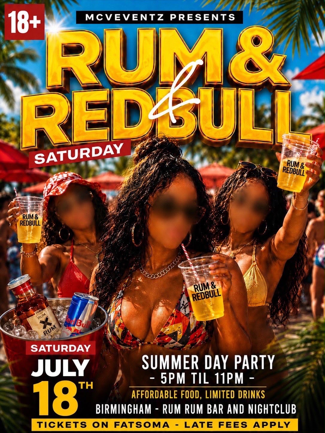 Rum and Redbull Summer Day Party  Start from 5PM to 4AM