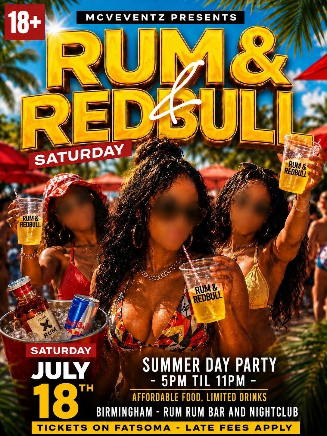 Rum and Redbull Summer Day Party  Start from 5PM to 4AM