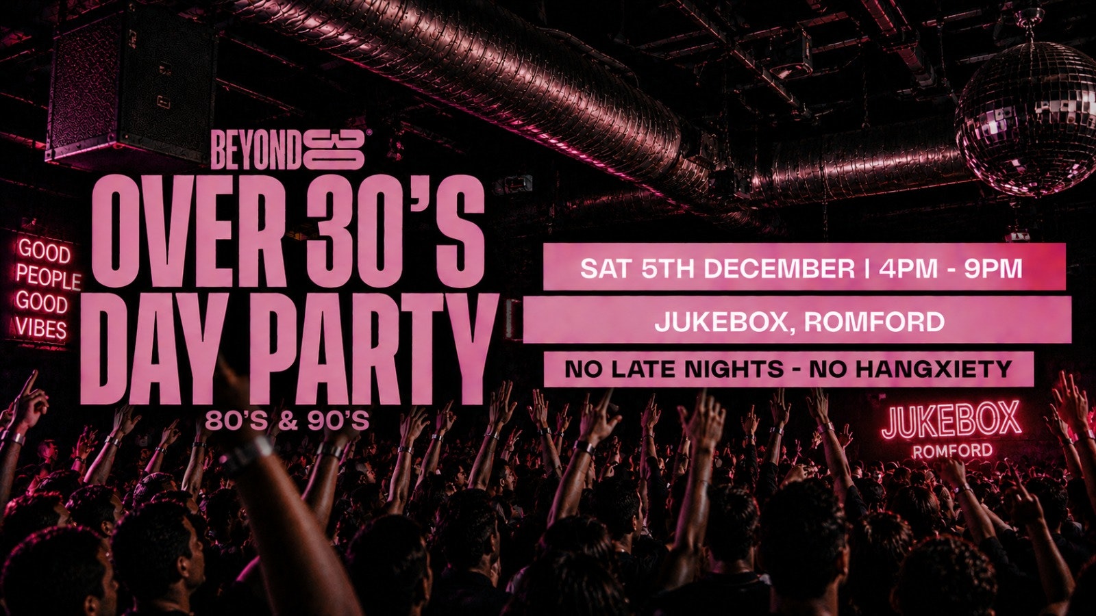 80s & 90s Over 30s Daytime Clubbing – ROMFORD