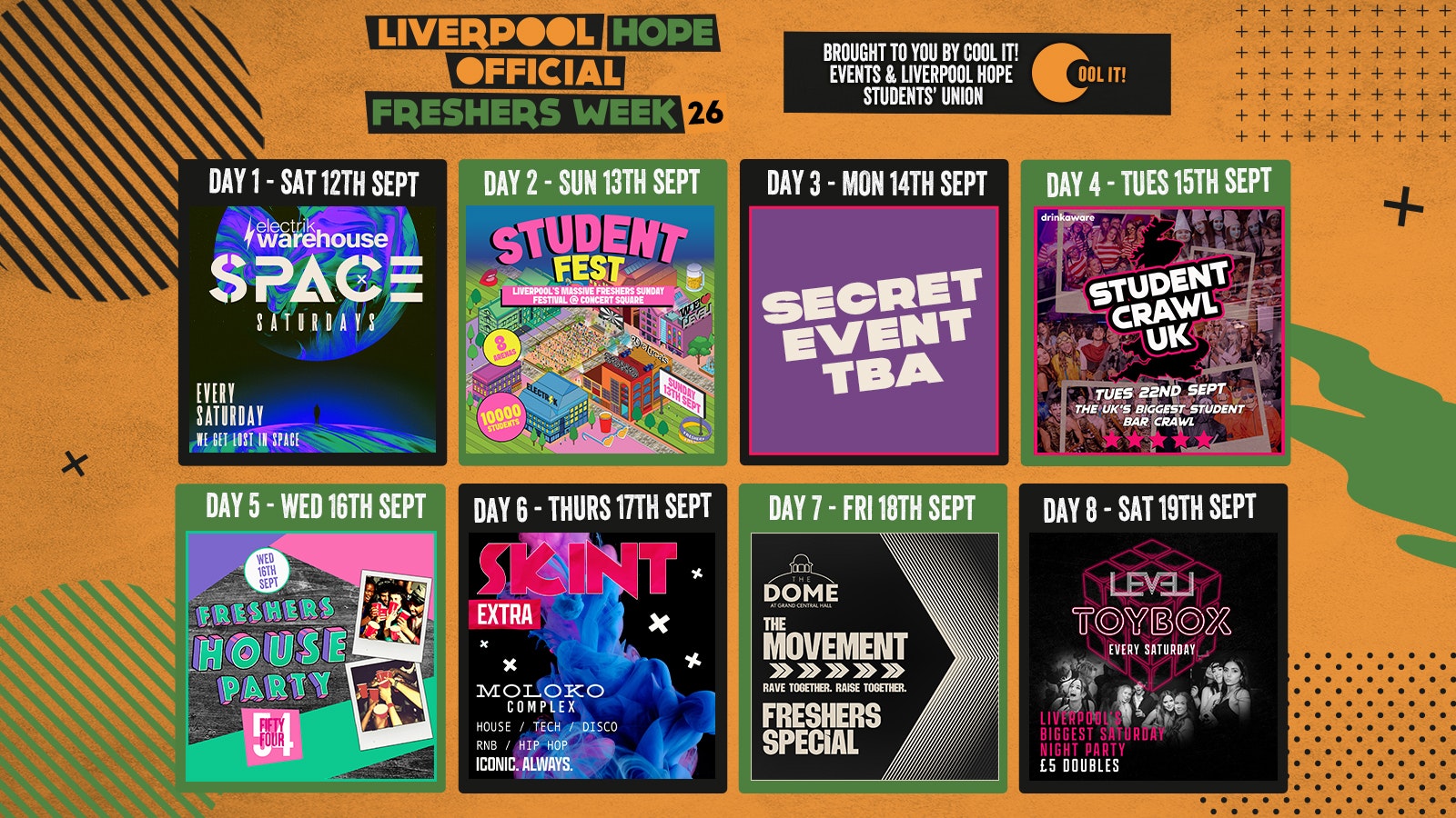 Liverpool Hope Freshers 2026  – The Official All Access Freshers Wristband brought to you by HOPE SU & COOL IT EVENTS!
