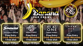 Ending at The Roxy - 4 venues - Banana Pub Crawl London