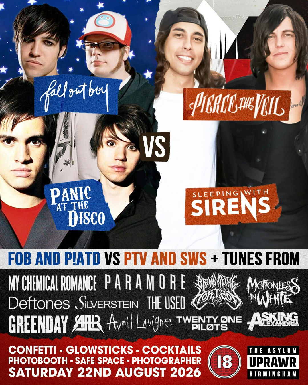 Fall Out Boy & P!ATD vs Pierce the Veil & SWS 🖤 Birmingham Emo Clubnight 🖤