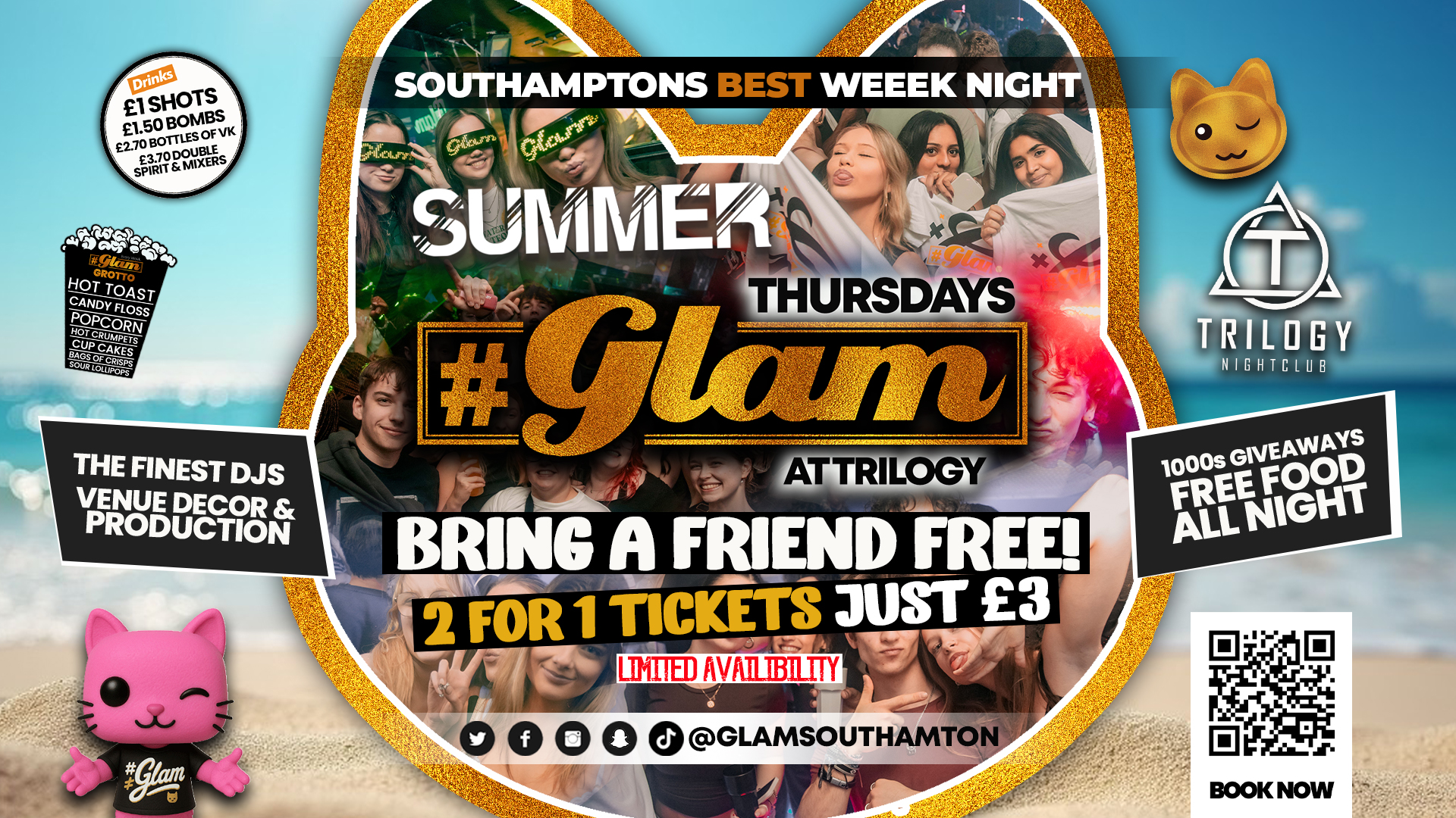 Glam Thursdays | SUMMER GLAM – BRING A FRIEND FREE! 🤯 £1 Shots All Night! 🥃
