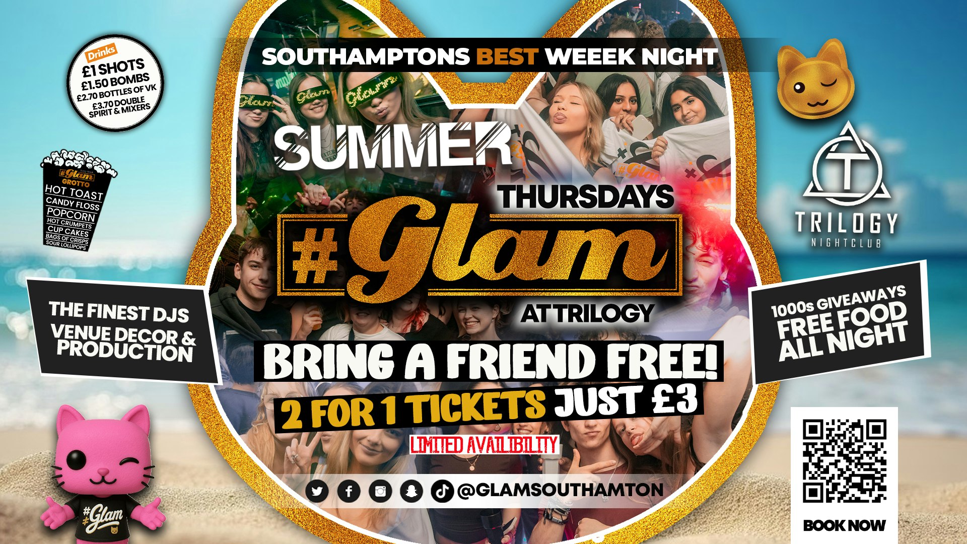Glam Thursdays | SUMMER GLAM – BRING A FRIEND FREE! 🤯 £1 Shots All Night! 🥃