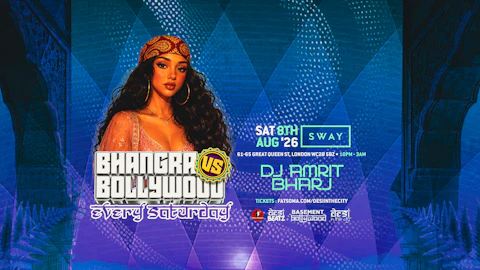 [90% SOLD OUT!] BHANGRA VS BOLLYWOOD | 08.08.26 | Every Sat! | Sway Bar