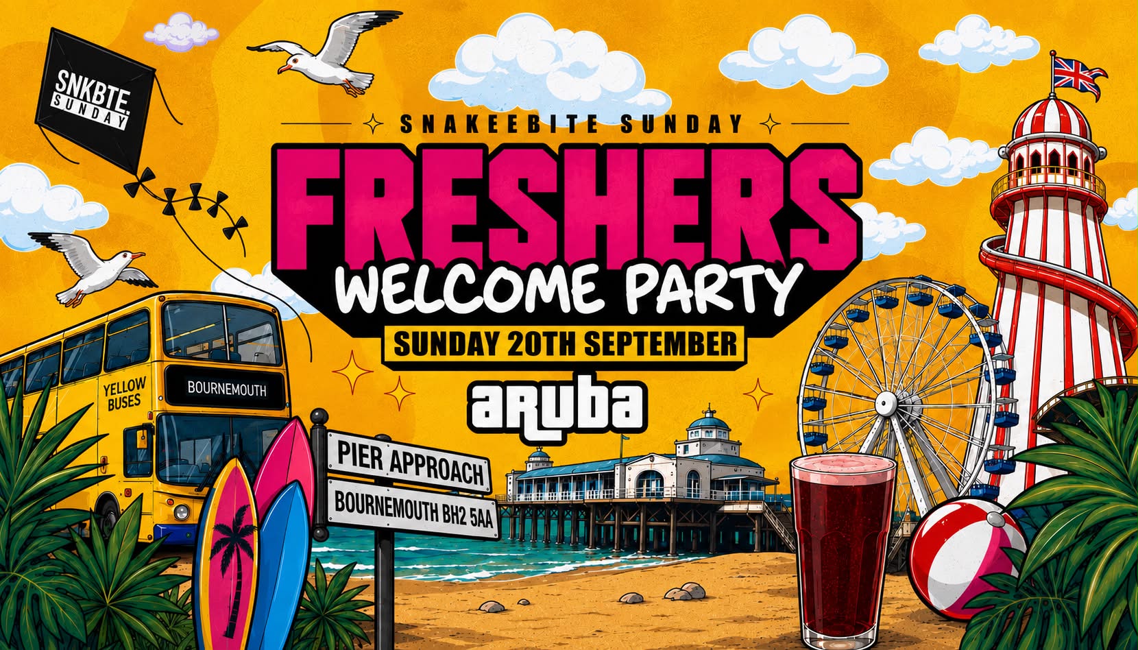 Bournemouth Freshers Official Welcome Party 2026 @Aruba 20.09.26