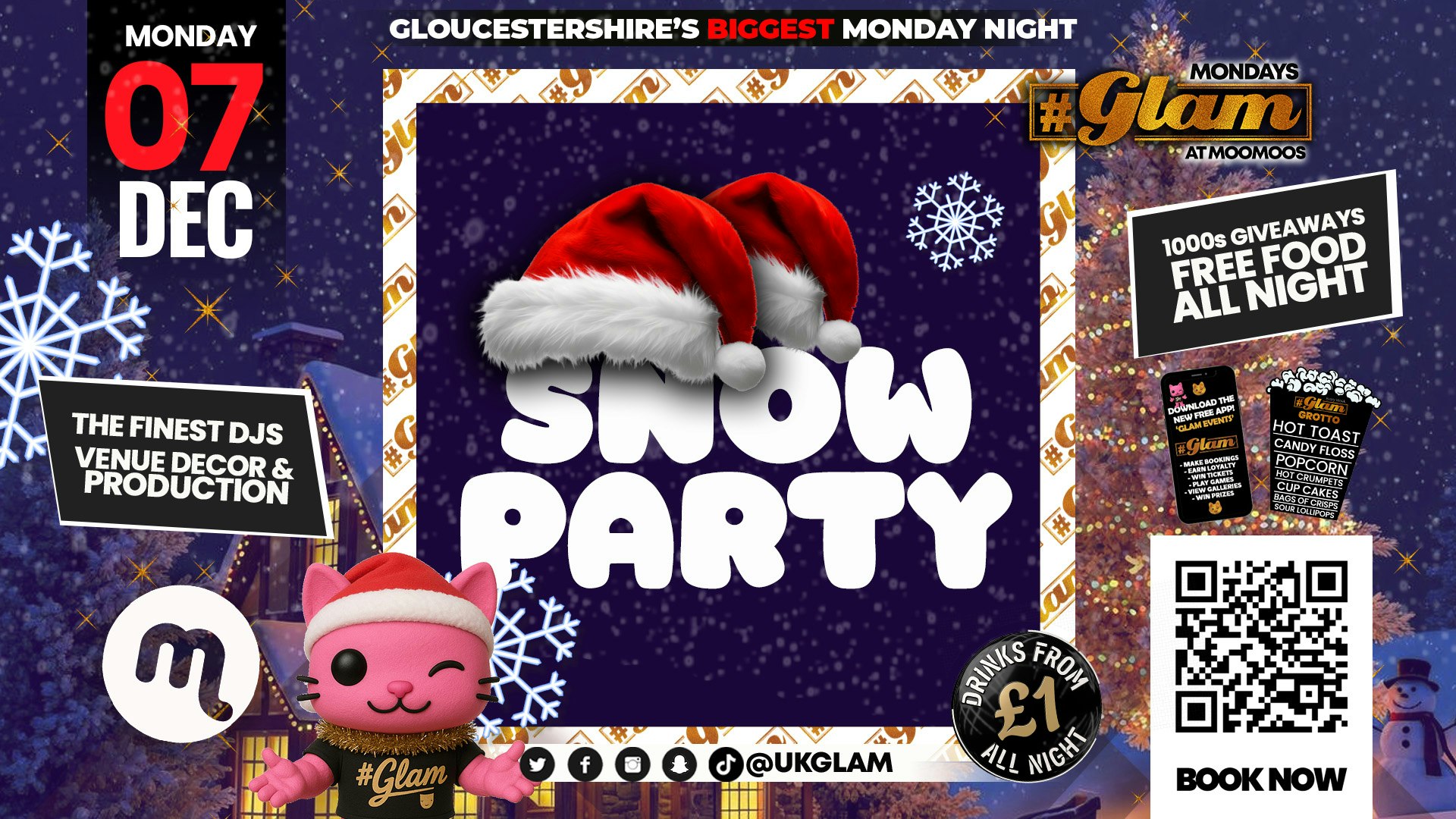 Glam Cheltenham – CHRISTMAS SNOW PARTY! ❄️☃️