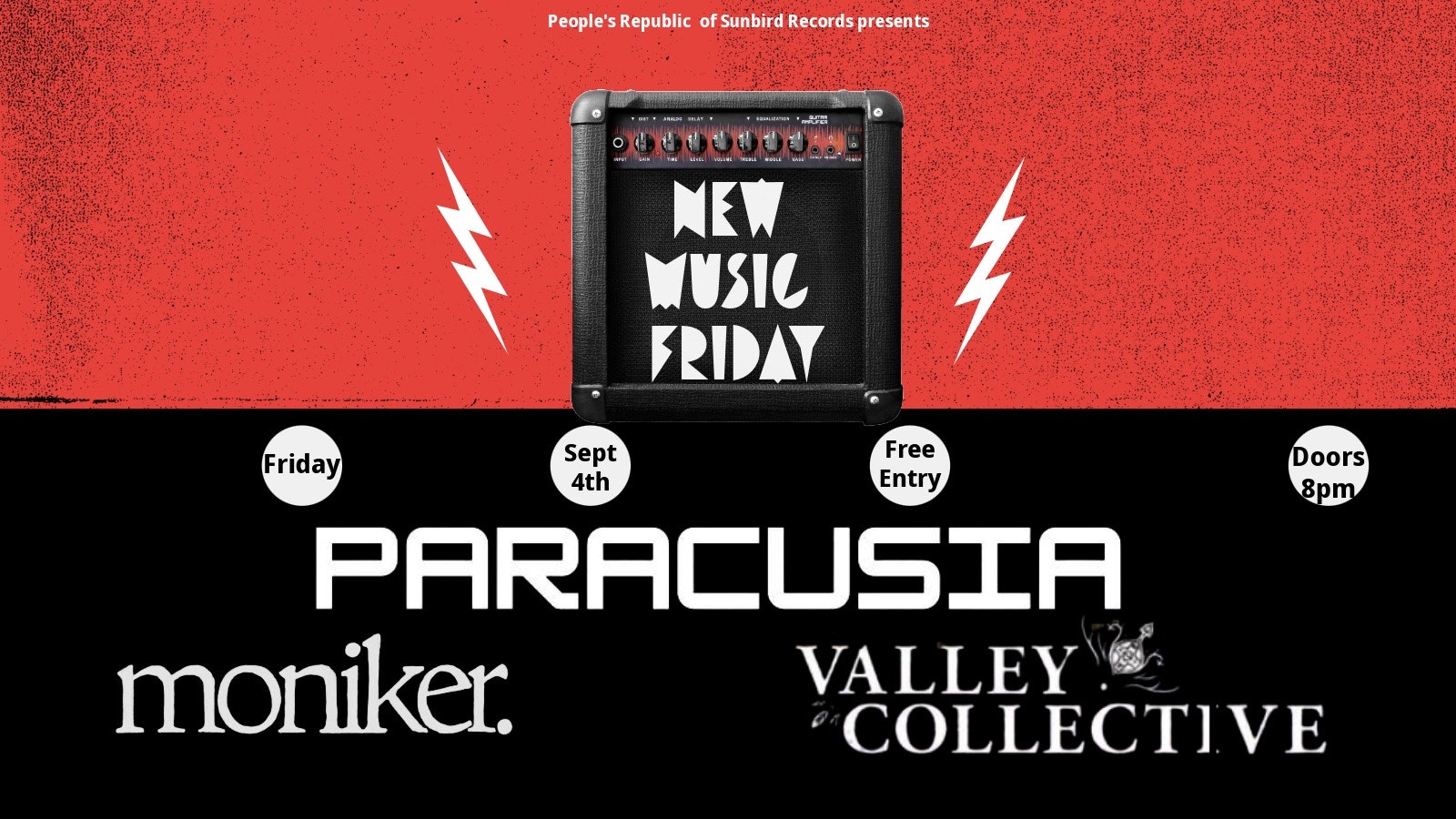 Paracusia + Moniker + The Valley Collective – Friday 4th September 2026 | Sunbird Records, Darwen