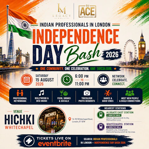 Indian Professionals in London Independence Day Bash