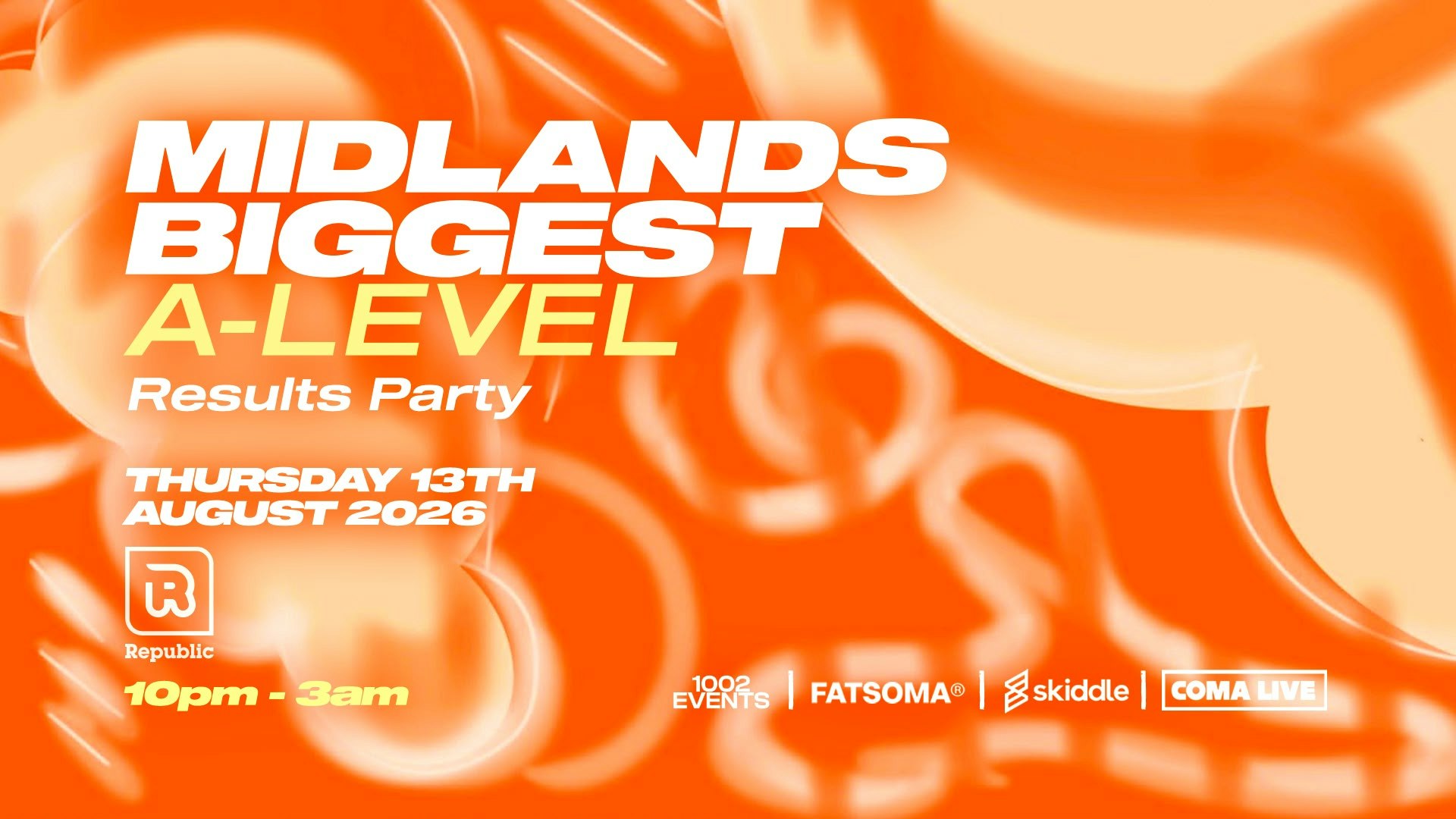 MIDLANDS BIGGEST A LEVEL RESULTS PARTY: DENO, SWARMZ & JB SCOFIELD LIVE