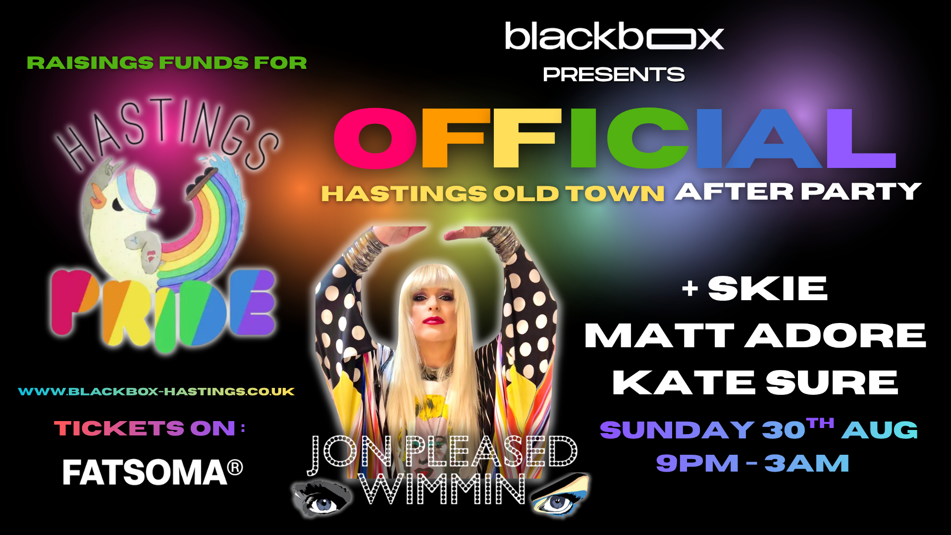 Hastings Old Town Official Pride After Party – Jon Pleased Wimmin