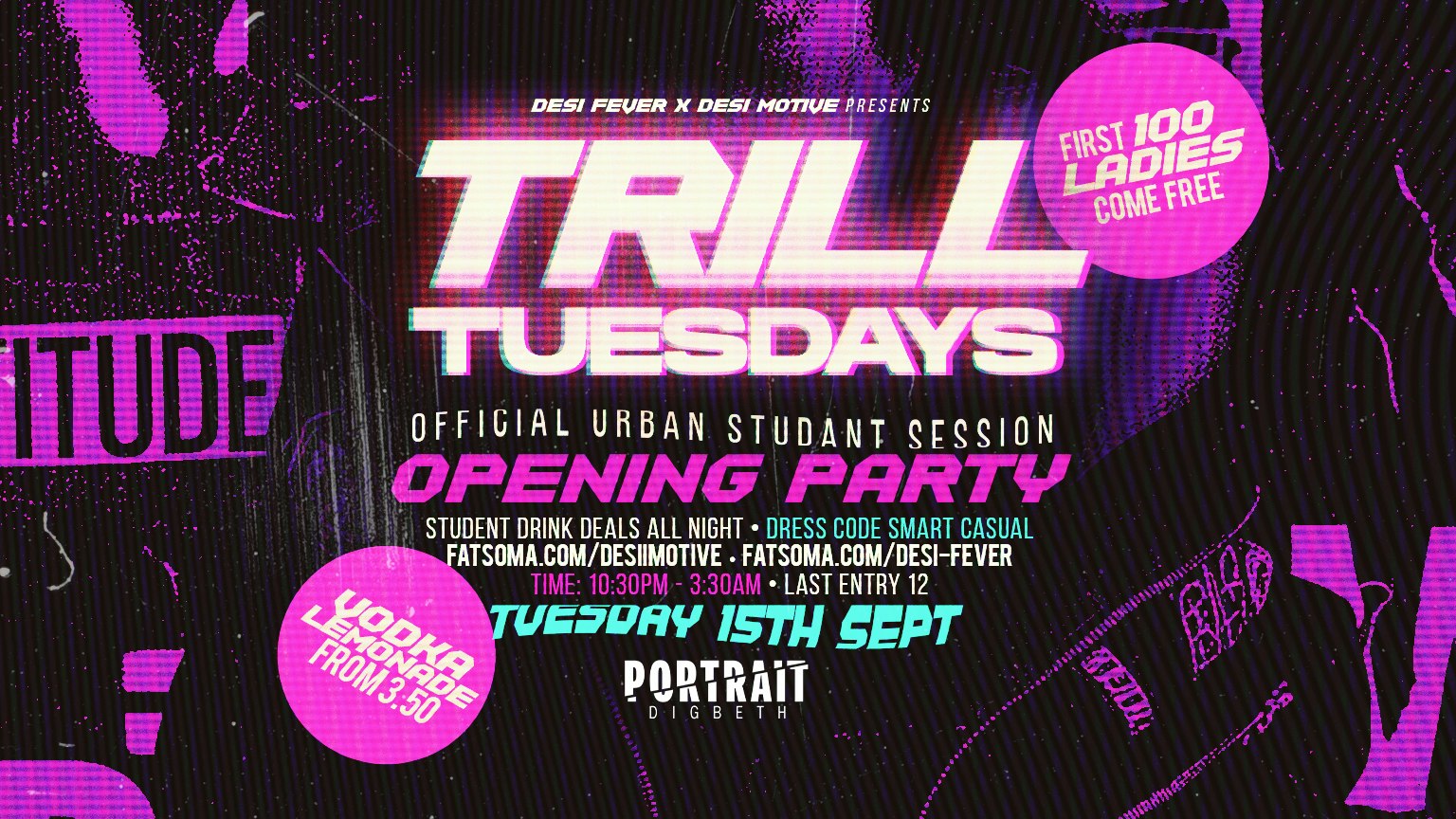 Birmingham Freshers: Trill Tuesdays | The Urban Student Session | Venue: Portrait