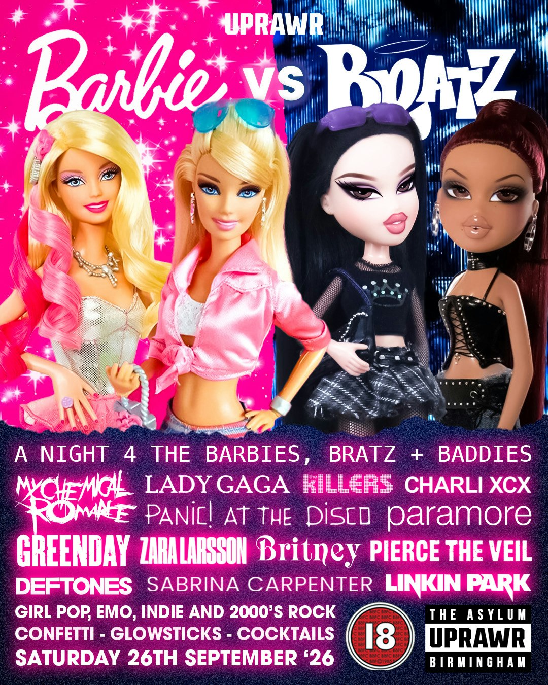 UPRAWR: Barbie vs Bratz Clubnight!