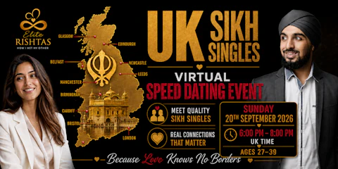 Online Speed Dating | For UK Sikh Singles (Ages 27 - 39)