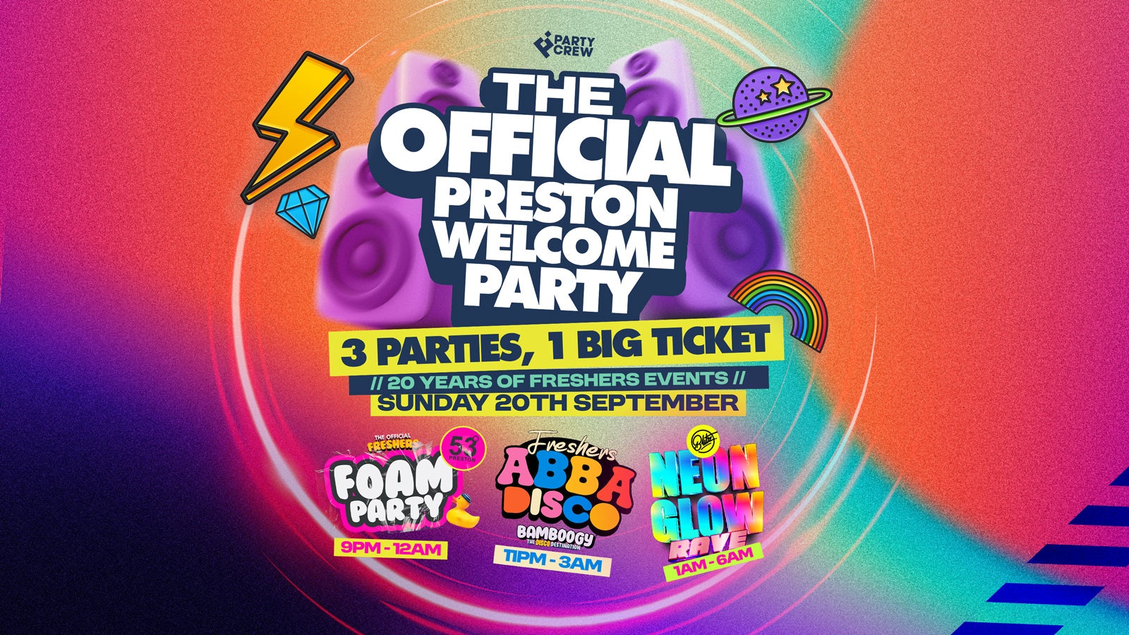 The Official Preston Freshers Welcome Party, ft Foam, Abba & Glow