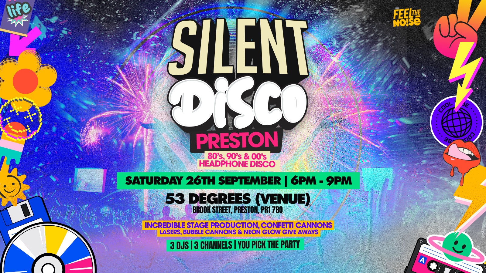 Freshers Silent Disco – 80’s 90’s 00’s Special – 53 Degrees