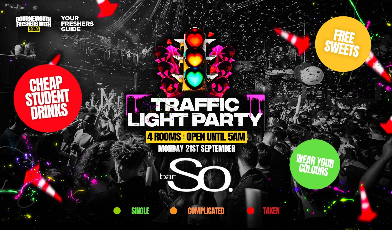 TRAFFIC LIGHT PARTY at BAR SO | Bournemouth Freshers 2026
