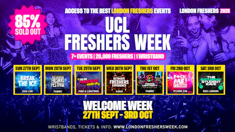 UCL - University College London Freshers - London Freshers Week 2026 - [Welcome Week]