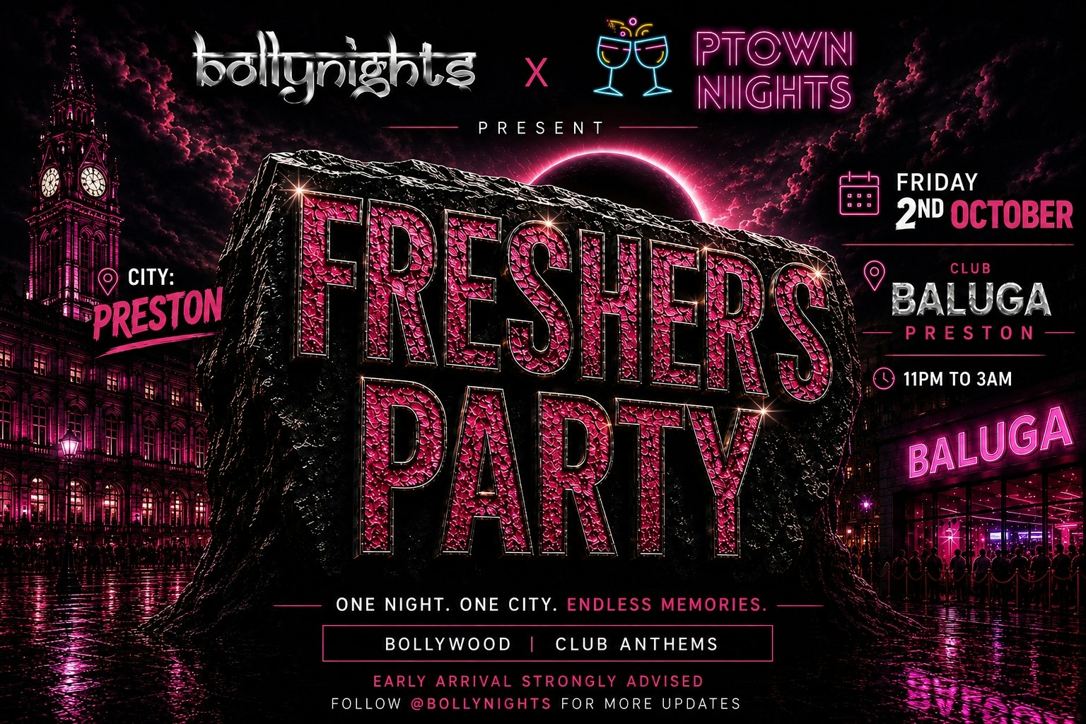 Preston Bollynights – FRESHERS WELCOME PARTY | Friday 2nd October | Baluga