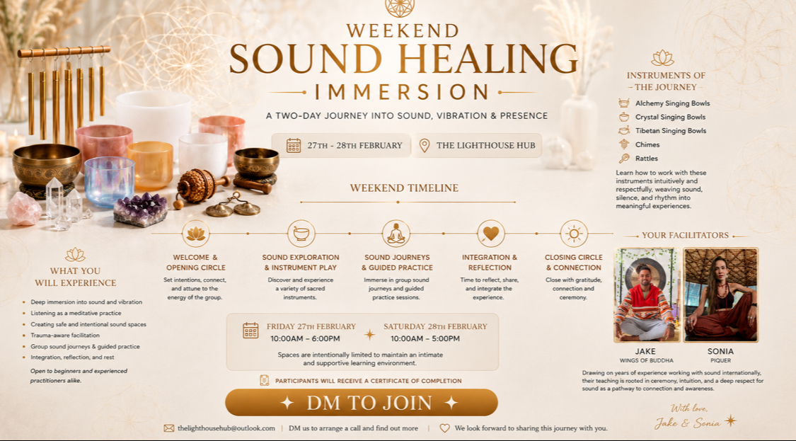 Sound Healing Practitioners Training (February 27th – 28th) @ The Lighthouse Hub