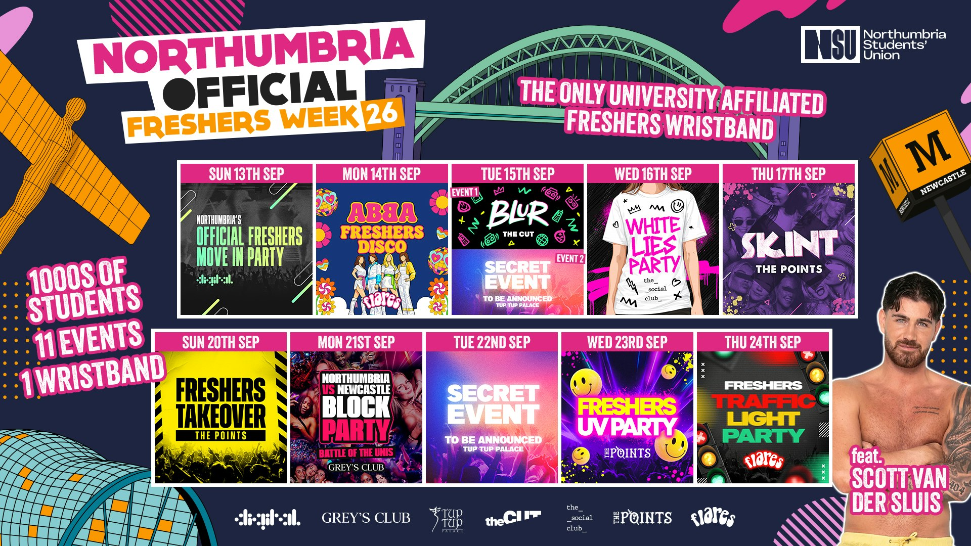 THE OFFICIAL NORTHUMBRIA UNIVERSITY FRESHERS WRISTBAND – INCLUDES MOVE IN WEEK + THE OFFICIAL FRESHERS WEEK! 2 WEEKS FOR THE PRICE OF 1!