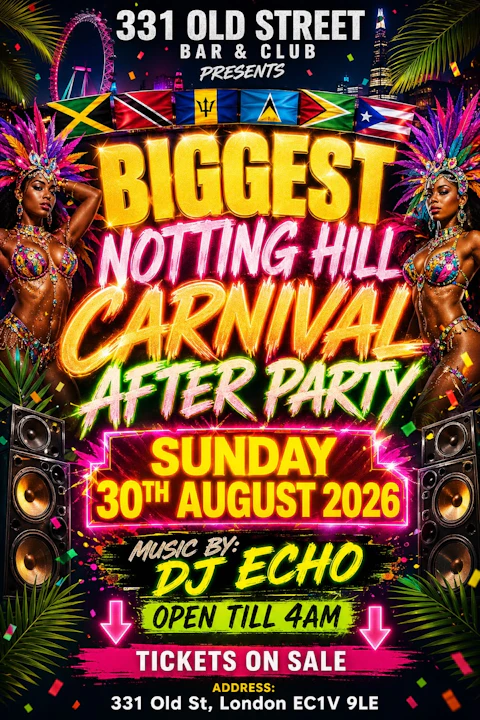 Notting Hill Carnival After Party Open Till 4AM