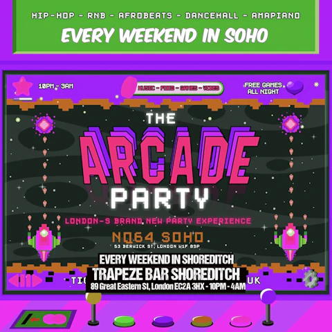 NQ64 SOHO - Bashment, Hip-Hop, & Afrobeats Arcade party