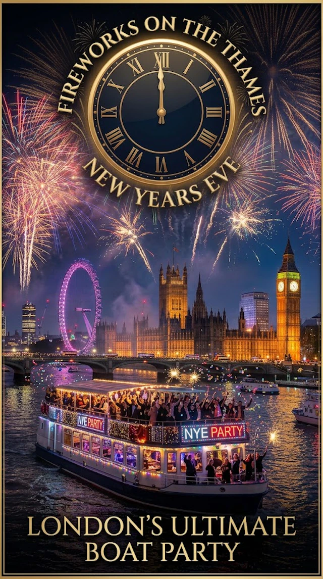Fireworks on the Thames 2026/27 - The ultimate New Years Eve Boat party