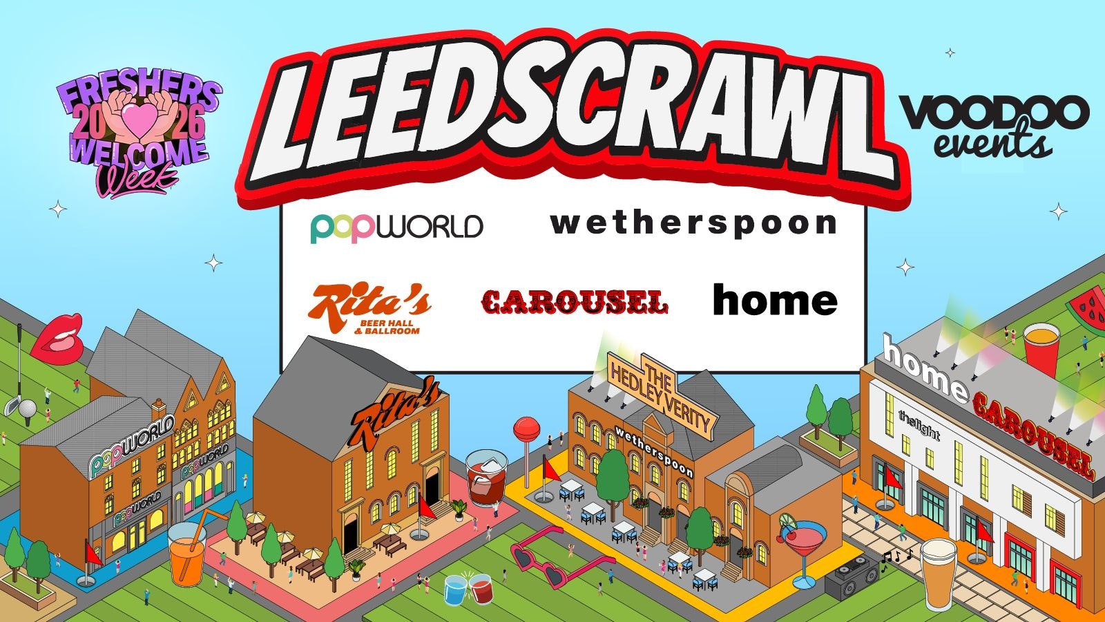 OFFICIAL LEEDSCRAWL ⛳🏌🏼‍♂️ The Original Leeds Bar Crawl ⛳🏌🏼‍♂️ 5000 Students 5 Venues – FREE T SHIRT 👕