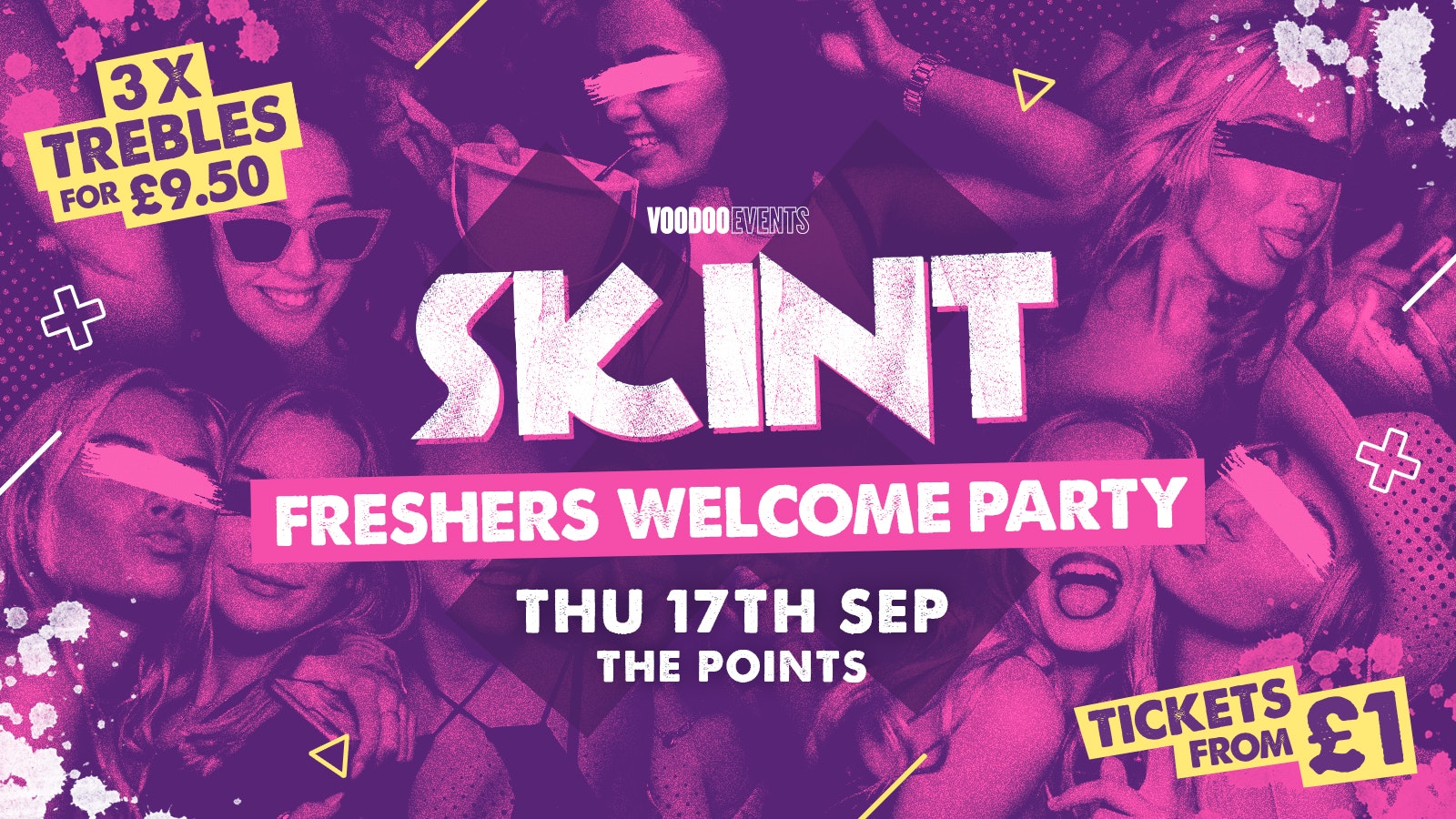 SKINT THURSDAYS | FRESHERS WELCOME PARTY | 3 TREBLES £9.50 | £1 TICKETS | 🪩 🥤