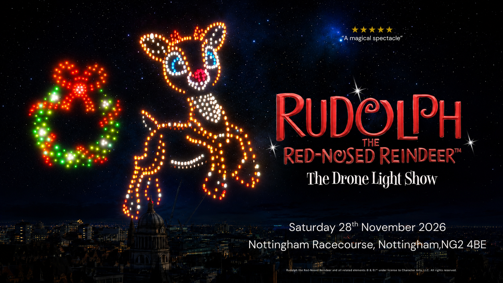 Rudolph the Red Nosed Reindeer: The drone light show – Nottingham