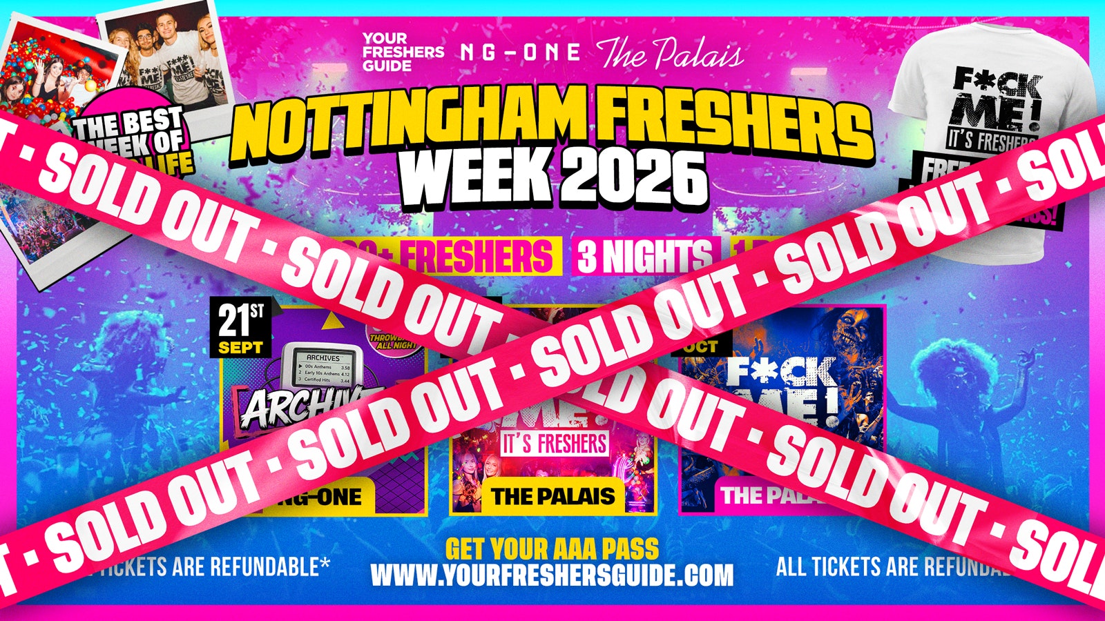 Nottingham Freshers Week 2026 – Official Freshers Guide | Nottingham Freshers 2026 – Free T-Shirt With Every Ticket 👕